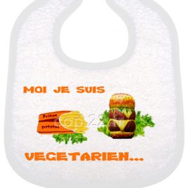 bavoir bébé imprimé moi je suis vegetarien ora