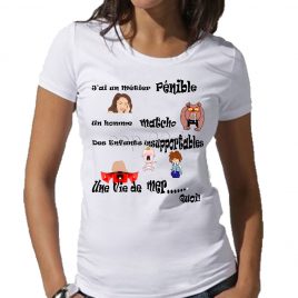 tee-shirt blanc femme imprimé un métier pénible